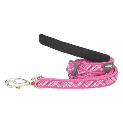 Dog Lead Adjustable Flanno Hot Pink